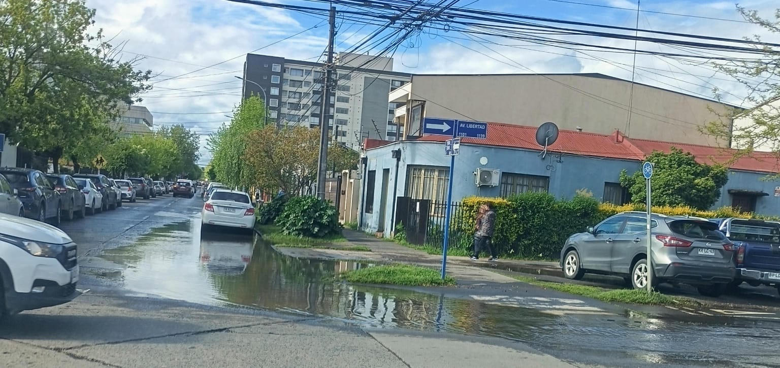 Av. Libertad sin libertad de tránsito: vecinos denuncian calle anegada en Chillán